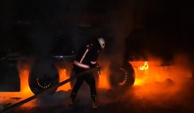 Şanlıurfa-Viranşehir otoyolunda büyük araç yangını!