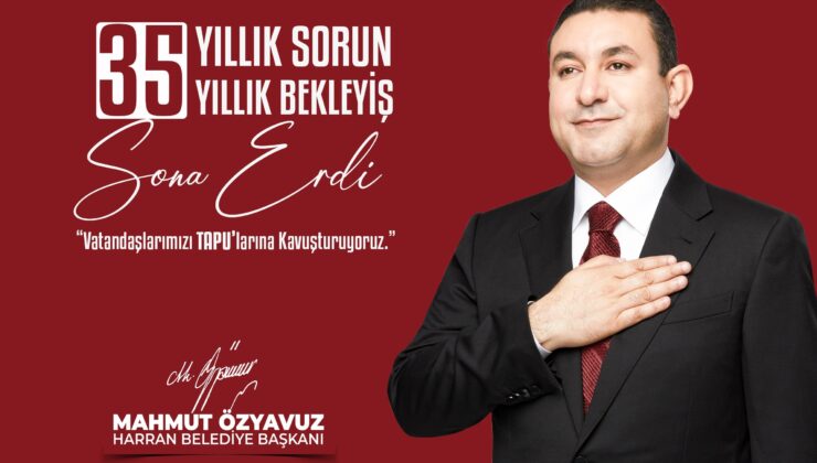 BAŞKAN ÖZYAVUZ: 35 YILLIK KANAYAN YARAYI SARDI